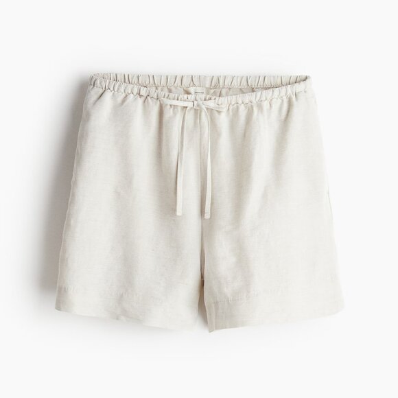 (NWT) H&M - off white linen blend pull on shorts - Picture 1 of 2